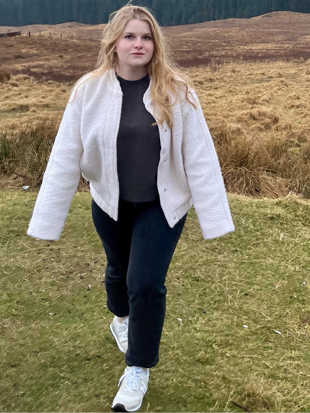 Cream snap closure bomber jacket from Abercrombie and fitch